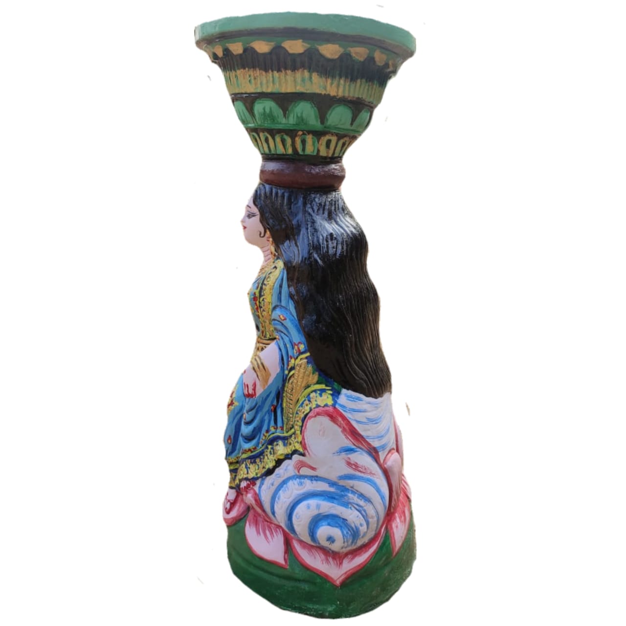 Brundabati idol 25 inch | Traditional Indian Decorative Statue with Lotus Base, Hand-Painted, 64 cm x 30 cm