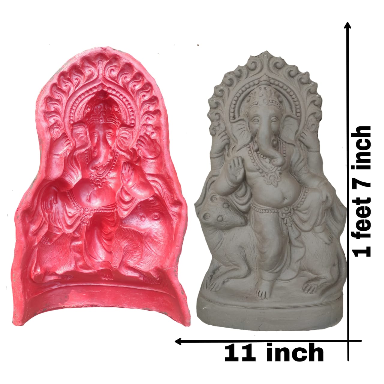 Babul idol workshop b37 Ganesh Mold for Making Idol | 1 feet 7 inch Hight Ganesh Idol Making Mold | Eco Friendly Ganesh murti Making DIY kit and Powder