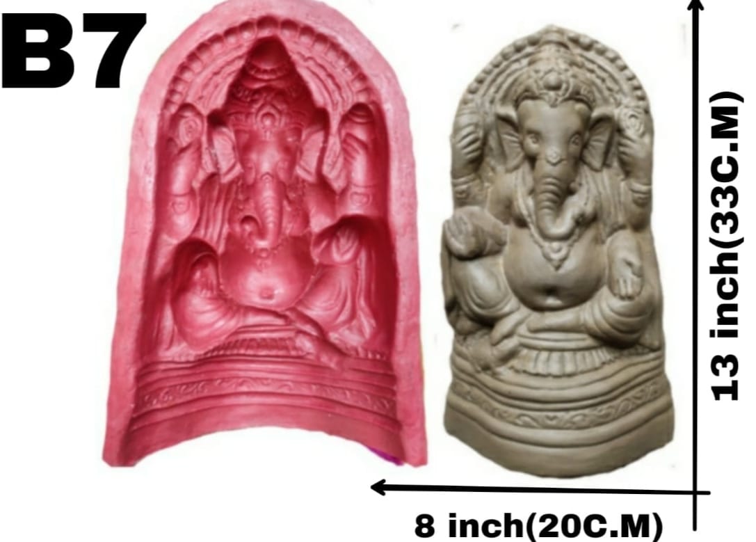 Babul idol workshop B7 Ganesh Mold for Making Idol | 13 inch Hight Ganesh Idol Making Mold | Eco Friendly Ganesh murti Making DIY kit and Powder