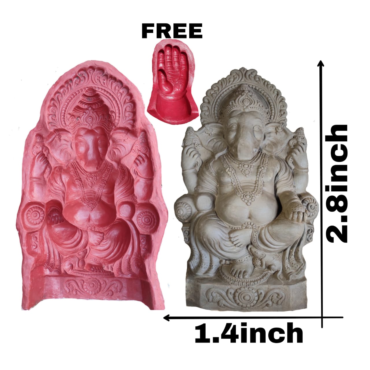 Babul idol workshop B30 Ganesh Mold for Making Idol | 2 feet 8 inch Hight Ganesh Idol Making Mold | Eco Friendly Ganesh murti Making DIY kit and Powder