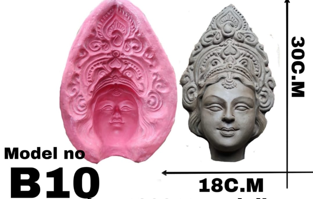 Babul idol workshop B10 Female Idol face Making Mold 3fit Idol Purpose (Fiber) | B10 | Female murti face Mold | Idol face Mold | Saraswati Idol face Mold