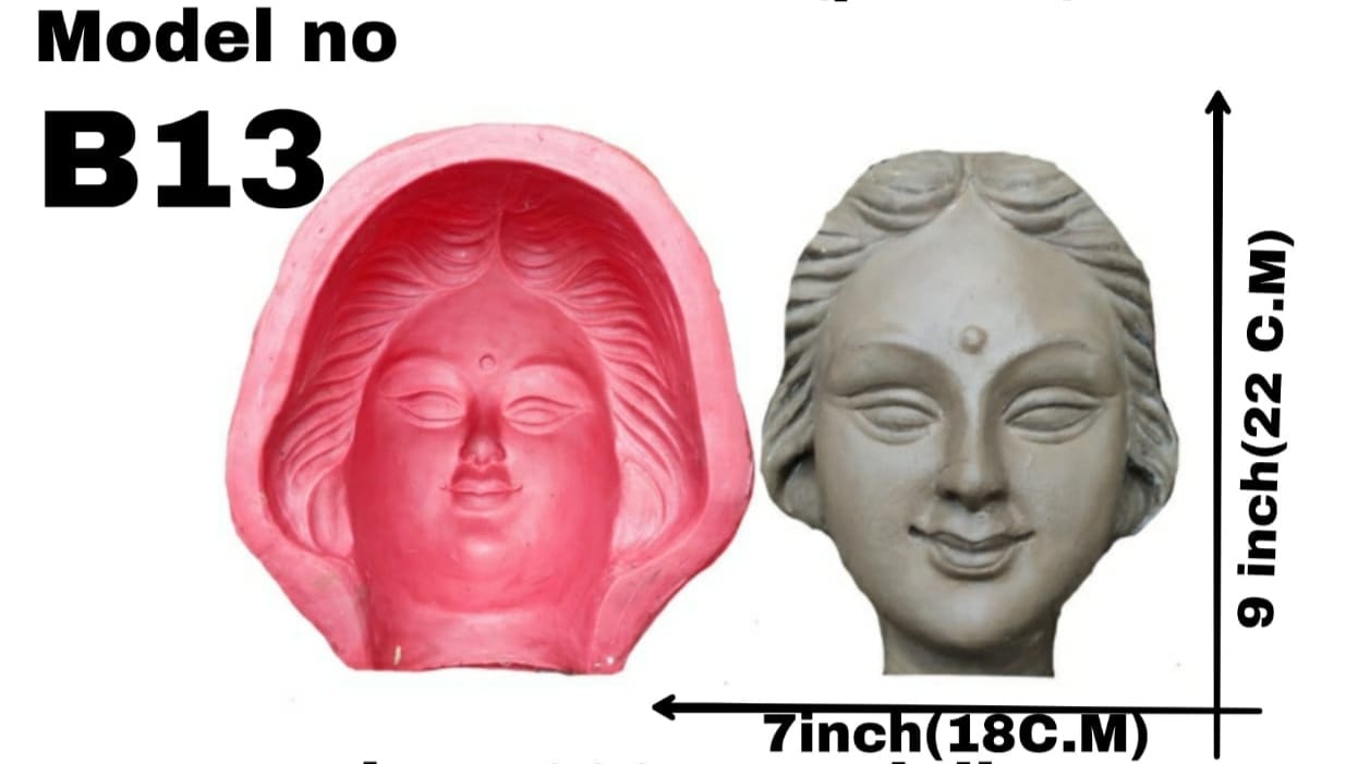 Babul idol workshop b13 ledis face Making Mold 3-4.6 fit Idol Coverage (Fiber) |use in Saraswati,Durga,laxmi,parbati,serawali and All Female Idol face