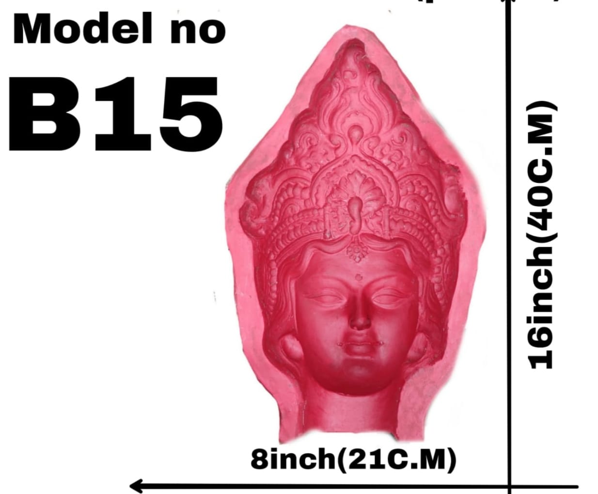 Babul idol workshop b15 ledis face Making Mold 5-6 fit Idol Coverage (Fiber) |use in Saraswati,Durga,laxmi,parbati,serawali and All Female Idol face