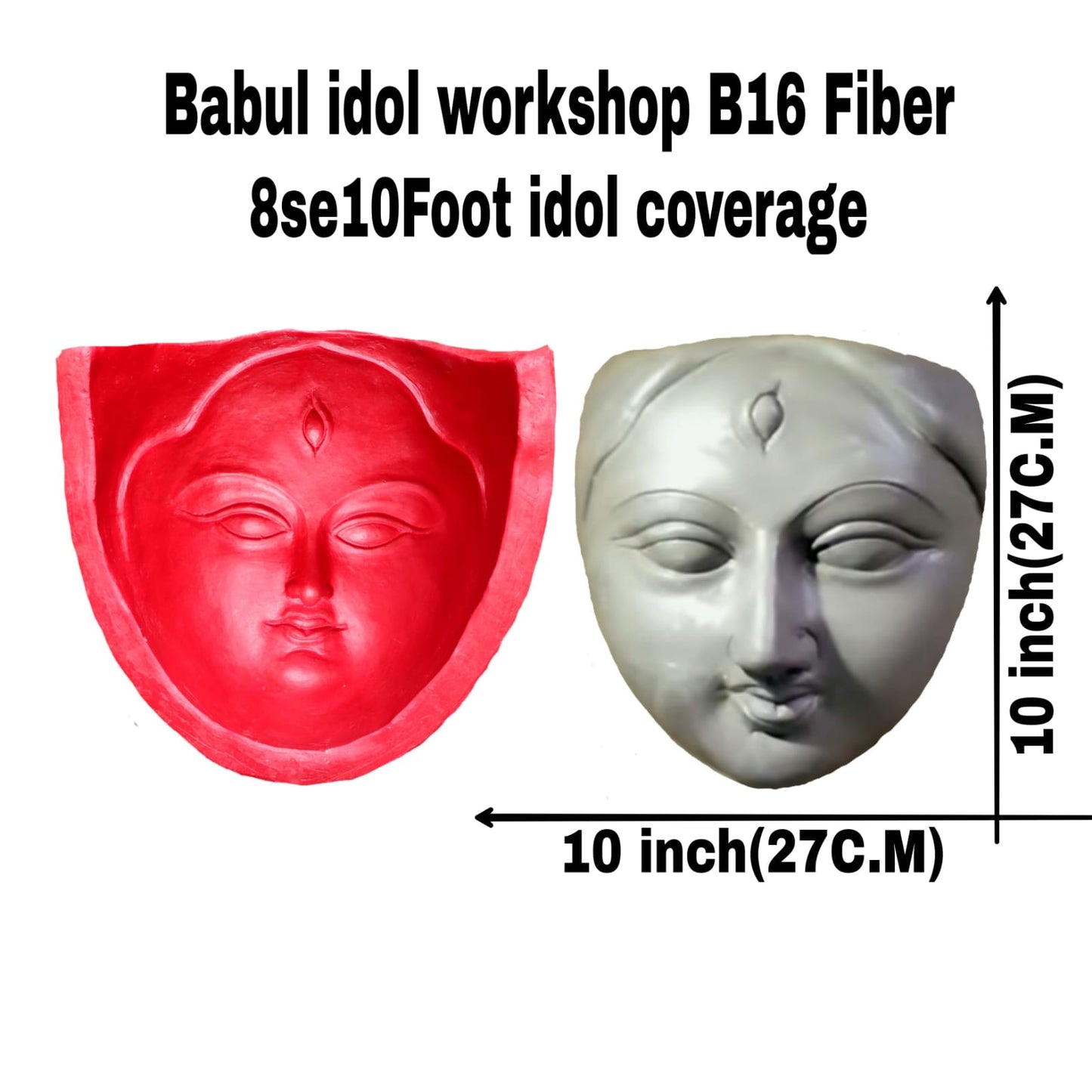 Babul idol workshop B16 Durga Idol face Making Mold 8-10 feet Idol Coverage (Fiber) | Devi face Mould | Durga murti face Mold | bengoli modale Devi Mold