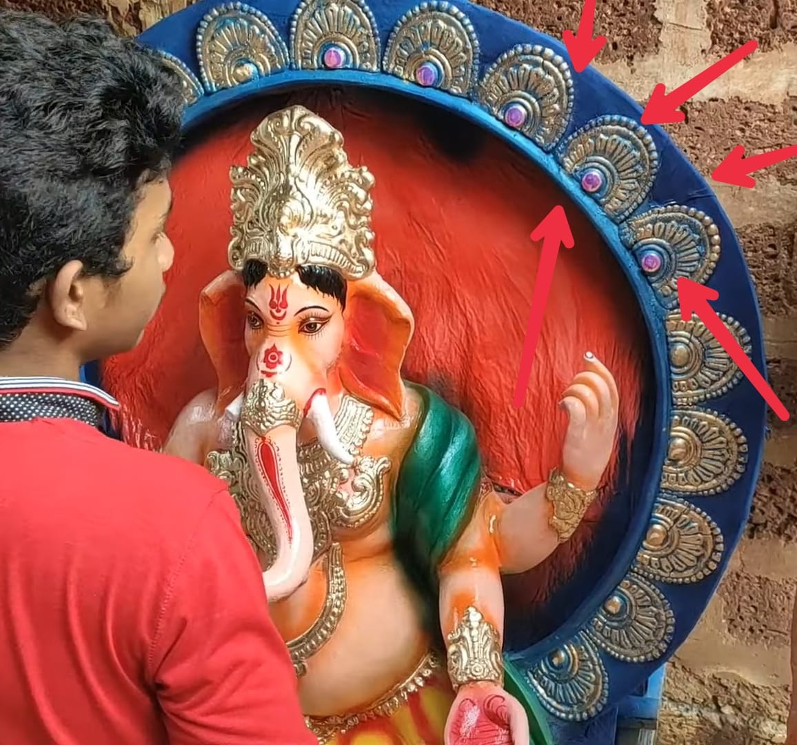 Babul Idol Workshop B21 Background Design Making Mold | Singhasan Design Mold Fiber Mold