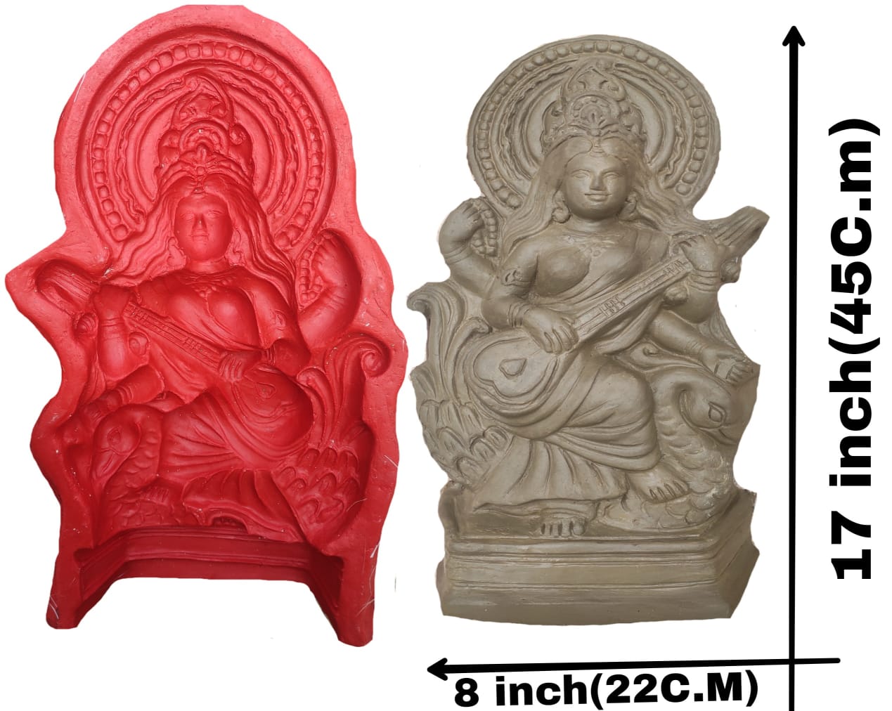 Babul idol workshop B18 Saraswati Idol Making Mold 17 inch Idol Purpose (Fiber) | B18 | Saraswati MATA ke Sancha | Saraswati Mold | Saraswati Idol Full Mold