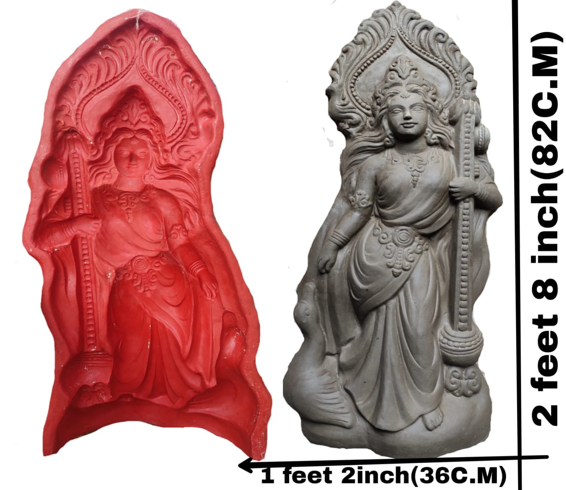 Babul idol workshop B19 Saraswati idol making mold 2.8 inch idol purpose (Fiber) | B18 | saraswati mata ke sancha | Saraswati mold | saraswati idol full mold