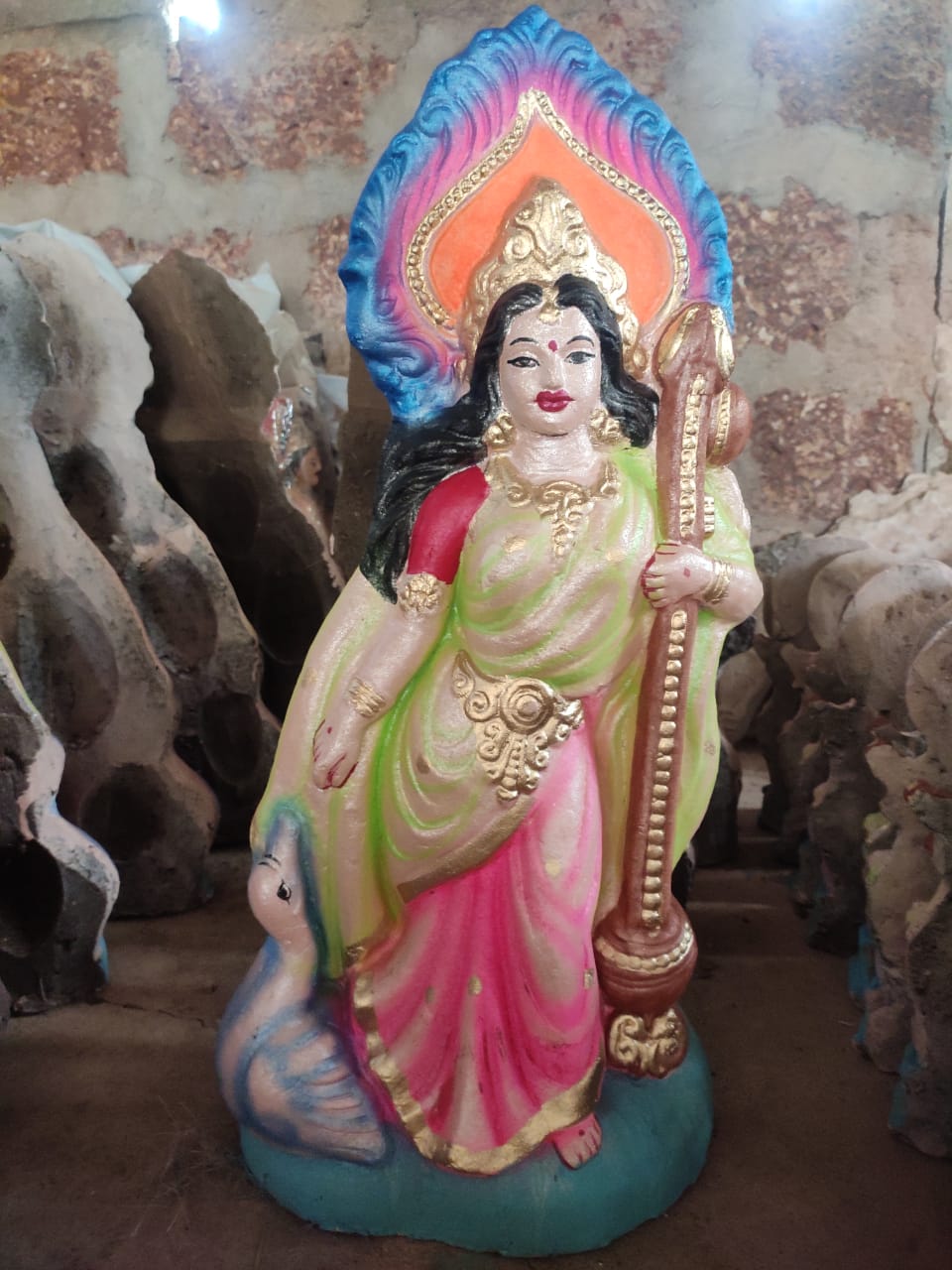 Babul idol workshop B19 Saraswati idol making mold 2.8 inch idol purpose (Fiber) | B18 | saraswati mata ke sancha | Saraswati mold | saraswati idol full mold