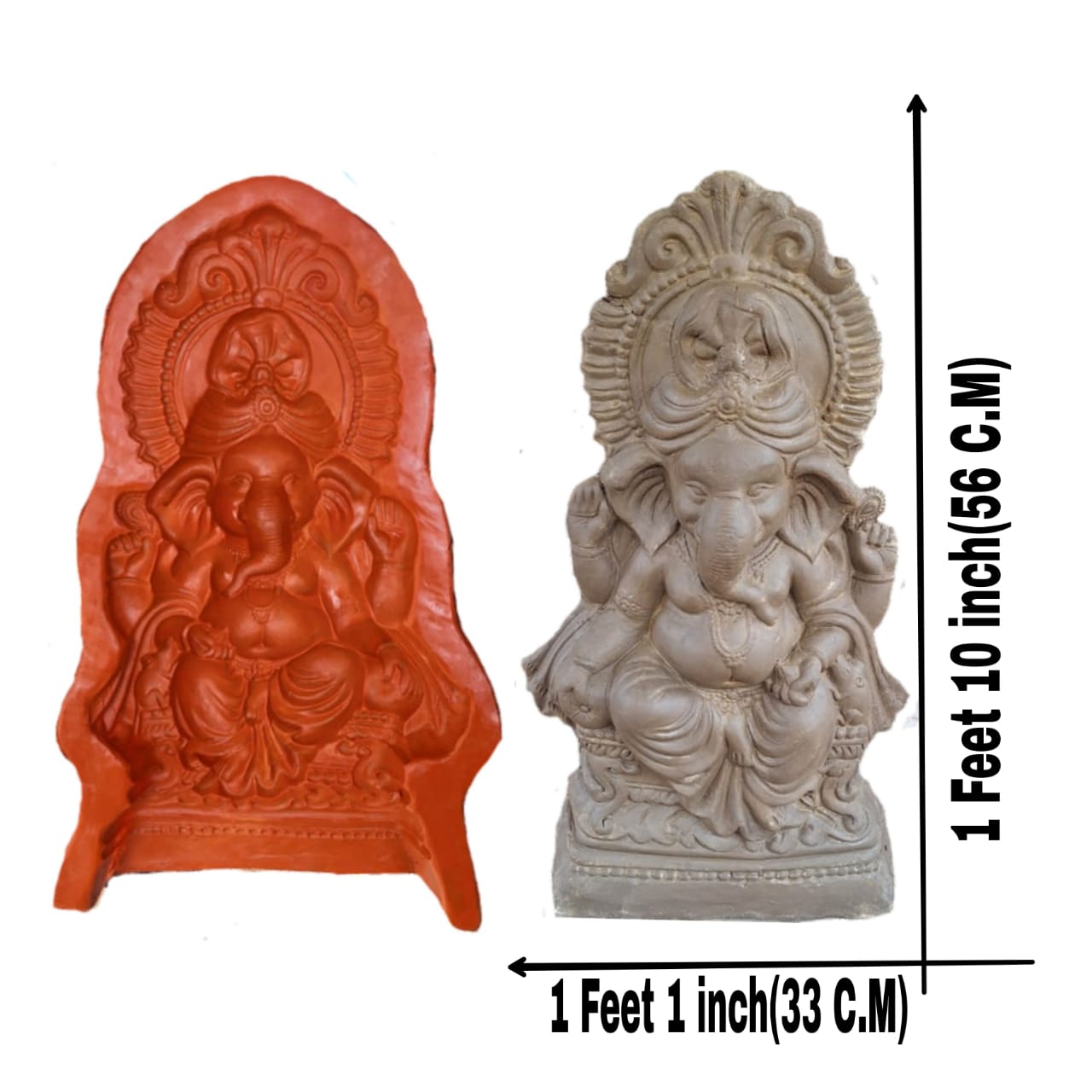 Babul idol workshop B55 Ganesh mold for making idol | 1 feet 10 inch hight Ganesh idol making mold | Eco friendly ganesh murti making DIY kit and powder