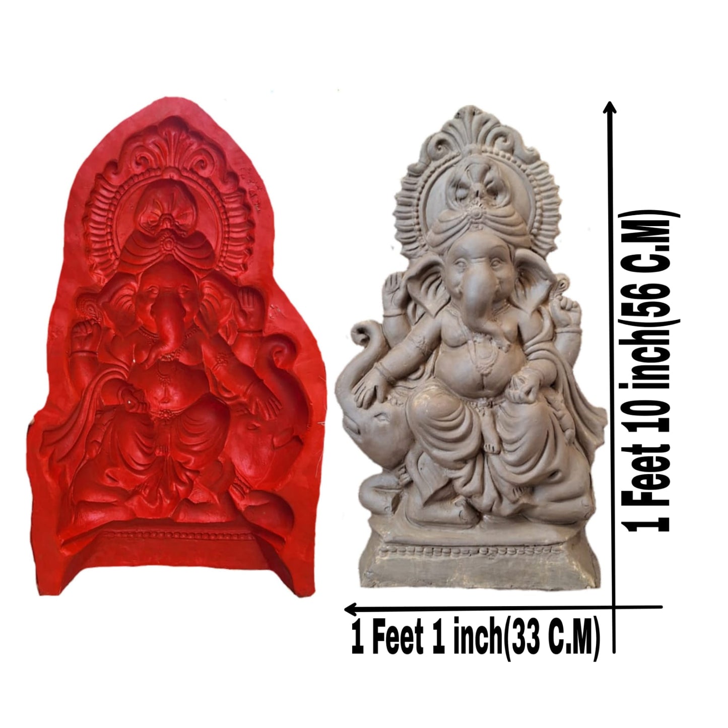Babul idol workshop B53 Ganesh mold for making idol | 1 feet 10 inch hight Ganesh idol making mold | Eco friendly ganesh murti making DIY kit and powder