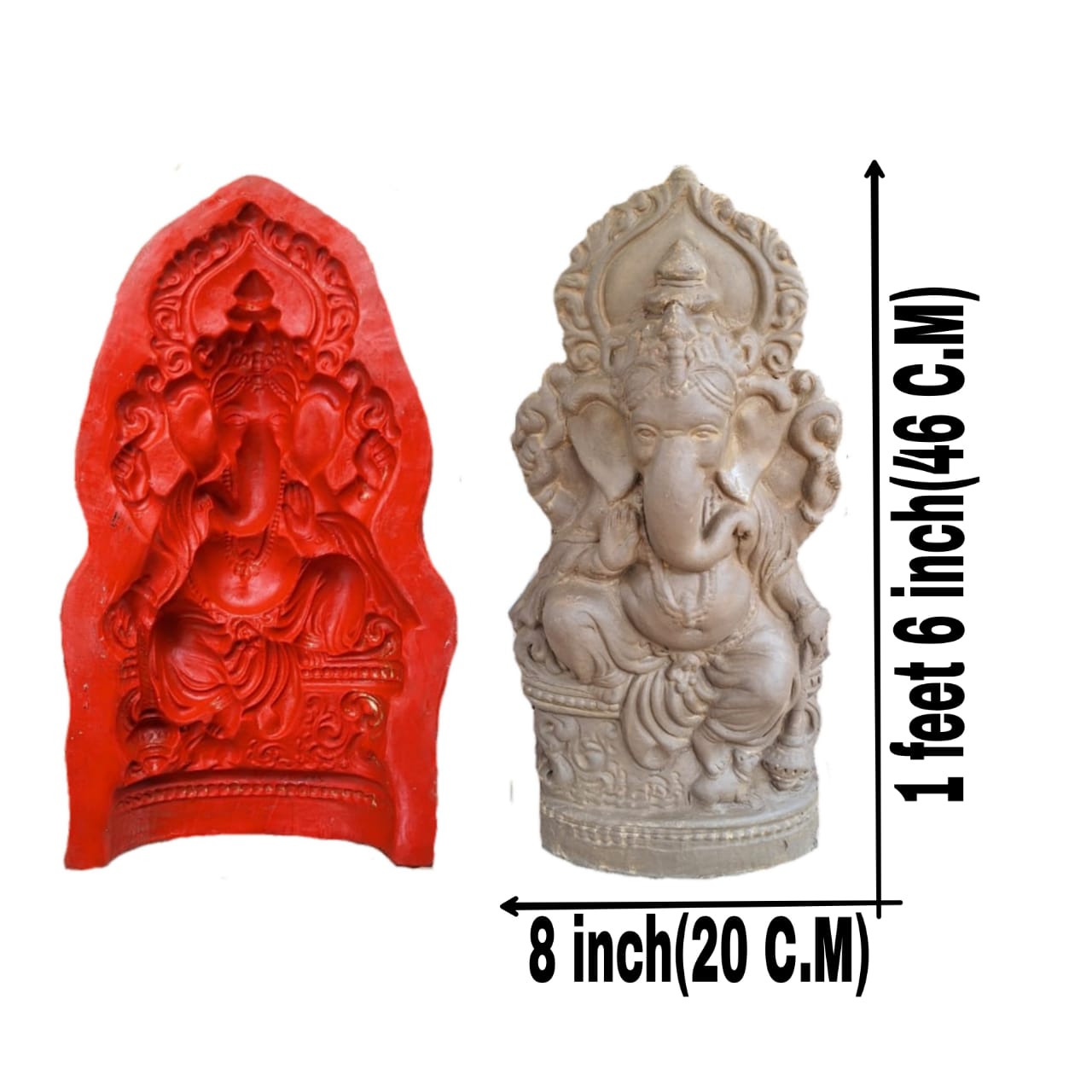 Babul idol workshop B50 Ganesh Mold for Making Idol | 1 feet 6 inch Hight Ganesh Idol Making Mold | Eco Friendly Ganesh murti Making DIY kit and Powder