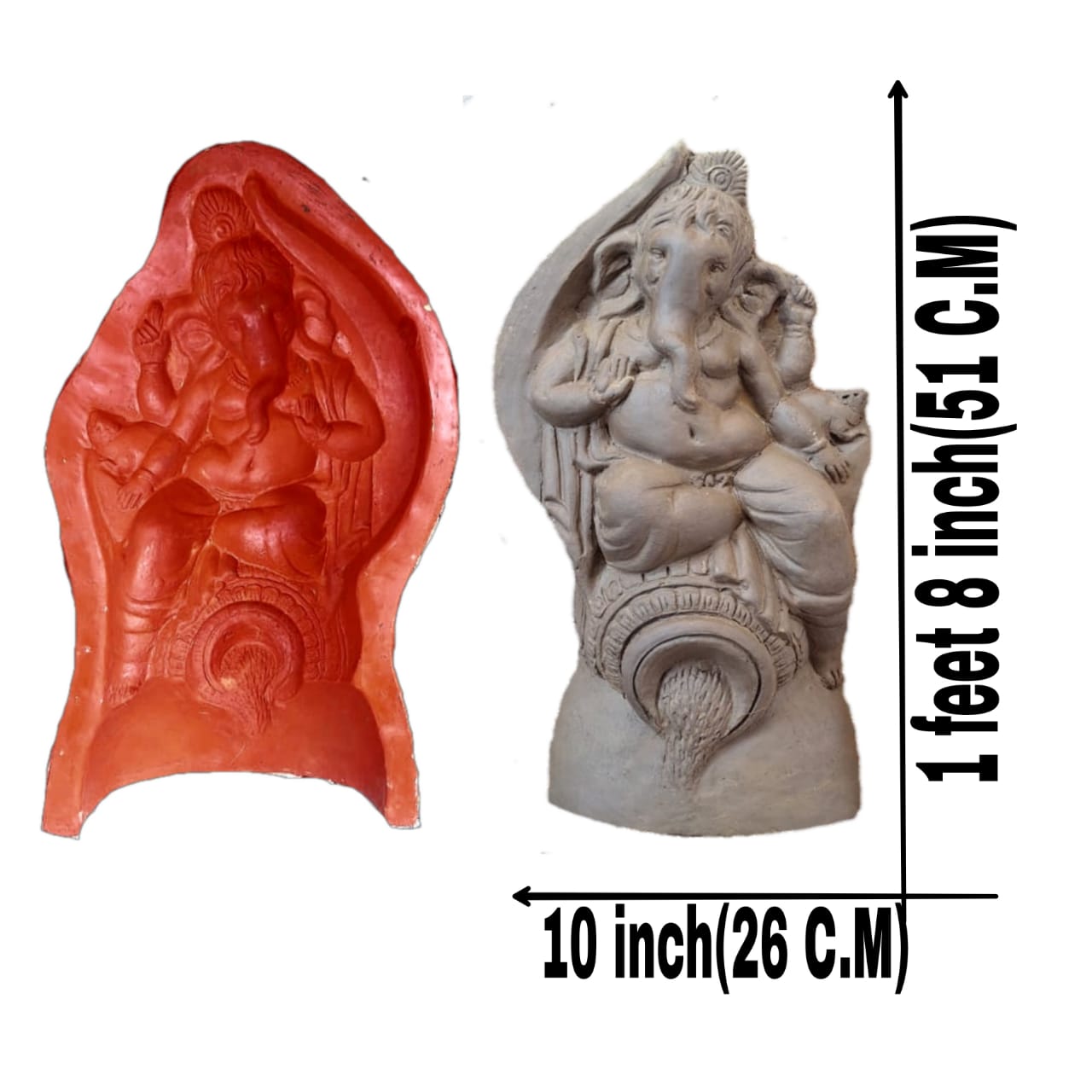 Babul idol workshop B52 Ganesh mold for making idol | 1 feet 8 inch hight Ganesh idol making mold | Eco friendly ganesh murti making DIY kit and powder