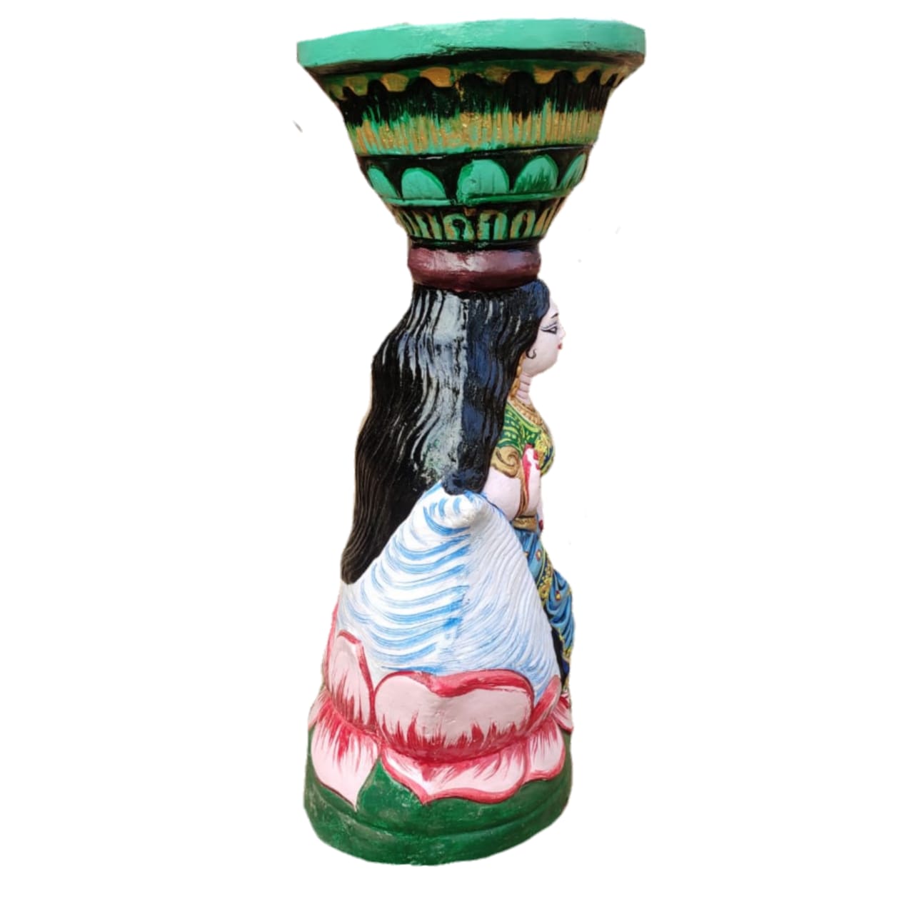 Brundabati idol 25 inch | Traditional Indian Decorative Statue with Lotus Base, Hand-Painted, 64 cm x 30 cm