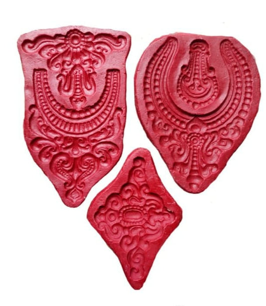 Babul idol workshop B2 Male Idol Ornaments Fiber Mould Set | Ganesh Idol Making juelerry Mold | This Item are Used in Male Idol - Ganesh | 3-7 feet Hight murti Coverage | (Set of-3)