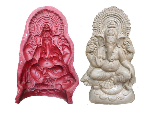 Babul idol workshop B5 Ganesh Mold for Making Idol | 2 fit Hight Ganesh Idol Making Mold | Eco Friendly Ganesh murti Making DIY kit and Powder