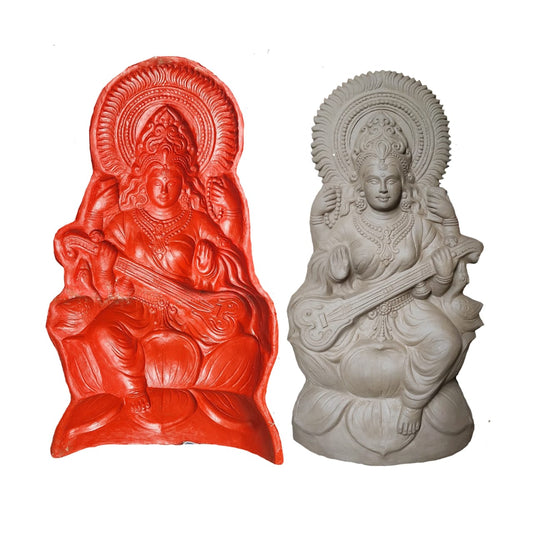 Babul idol workshop b44 saraswati idol mold 3 feet fiber | Saraswati farma 3 feet