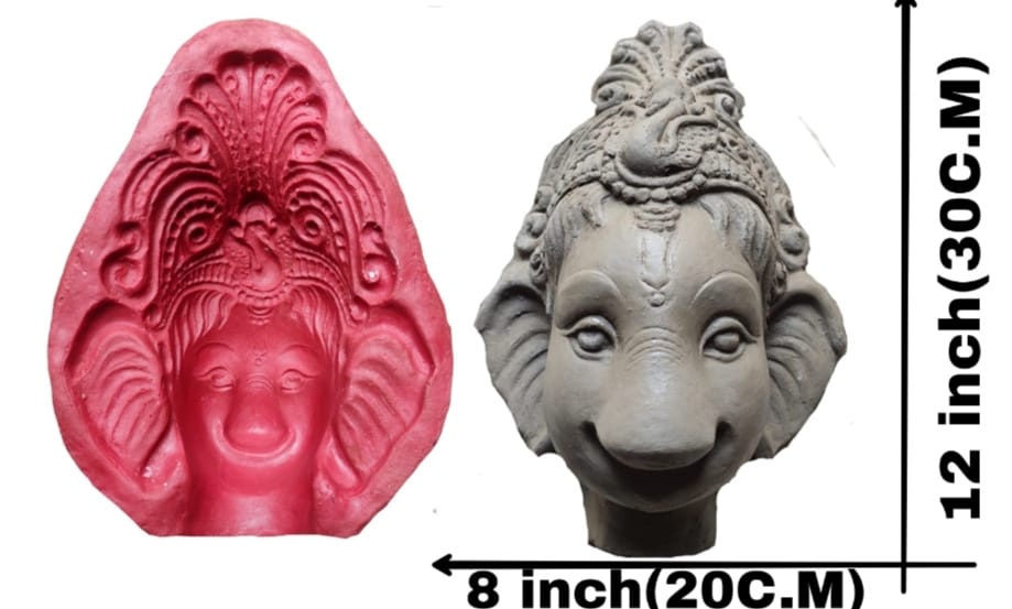 Babul idol workshop B4 Ganesh Idol face Making Mold Fiber 2-4 feet Idol Coverage Work in Clay | Ganesh face Mould
