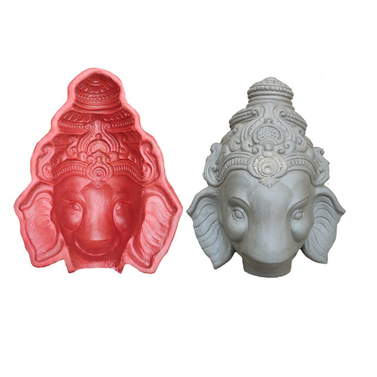 Babul idol workshop B42 Ganesh Idol face Making Mold Fiber 5-7 feet Idol Coverage Work in Clay | Ganesh face Mould