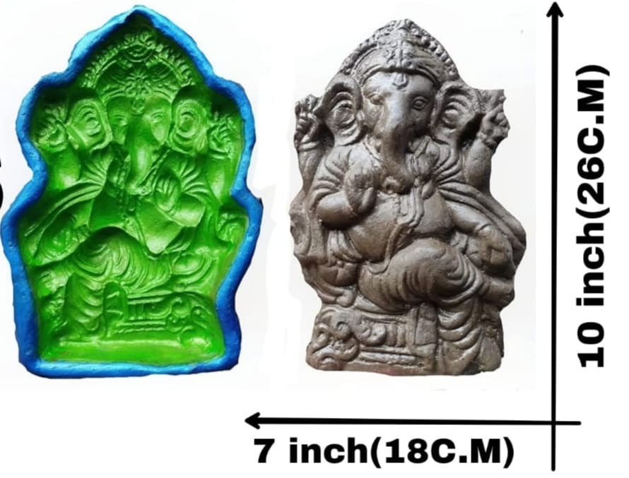 Babul idol workshop b6 Ganesh Mold for Making Idol | 11 inch Hight Ganesh Idol Making Mold | Eco Friendly Ganesh murti Making DIY kit and Powder