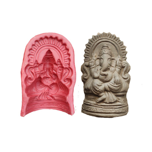 Babul idol workshop b28 Ganesh Mold for Making Idol | 8 inch Hight Ganesh Idol Making Mold | Eco Friendly Ganesh murti Making DIY kit and Powder
