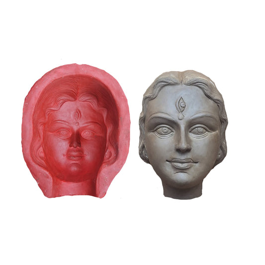 Babul idol workshop B43 Durga Idol face Making Mold 7-8 feet Idol Coverage (Fiber) | Devi face Mould | Durga murti face Mold