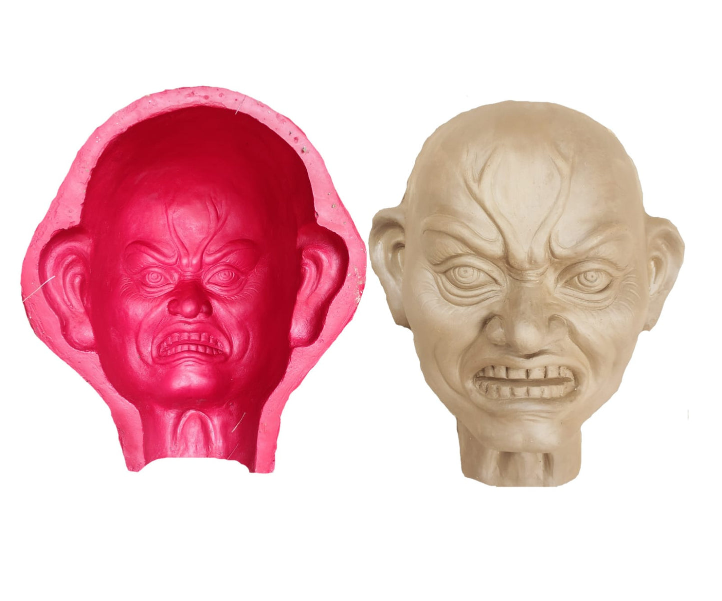 Babul idol workshop B29 Rakshyash Idol face Making Mold 4se6 feet Idol Coverage (Fiber) | danaba face Mould | Durga murti face Mold