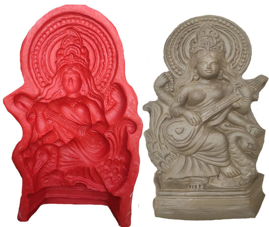 Babul idol workshop B18 Saraswati Idol Making Mold 17 inch Idol Purpose (Fiber) | B18 | Saraswati MATA ke Sancha | Saraswati Mold | Saraswati Idol Full Mold