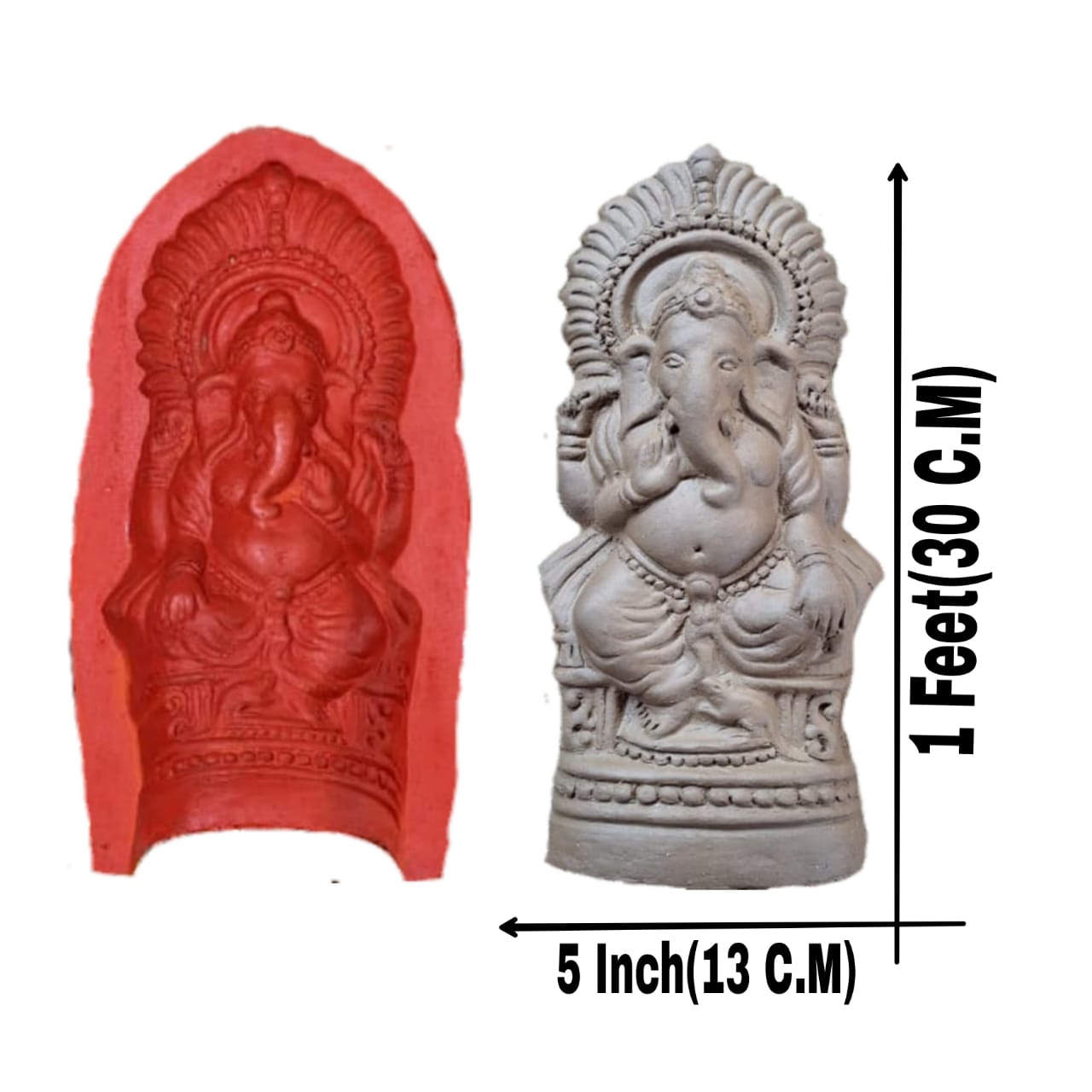 Babul idol workshop B54 Ganesh mold for making idol | 1 feet hight Ganesh idol making mold | Eco friendly ganesh murti making DIY kit and powder