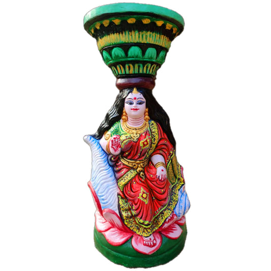 Brundabati idol 25 inch | Traditional Indian Decorative Statue with Lotus Base, Hand-Painted, 64 cm x 30 cm