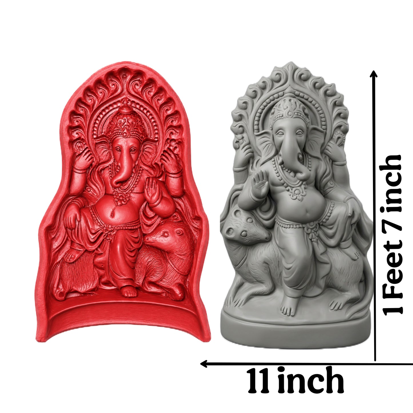 Babul idol workshop b37 Ganesh Mold for Making Idol | 1 feet 7 inch Hight Ganesh Idol Making Mold | Eco Friendly Ganesh murti Making DIY kit and Powder