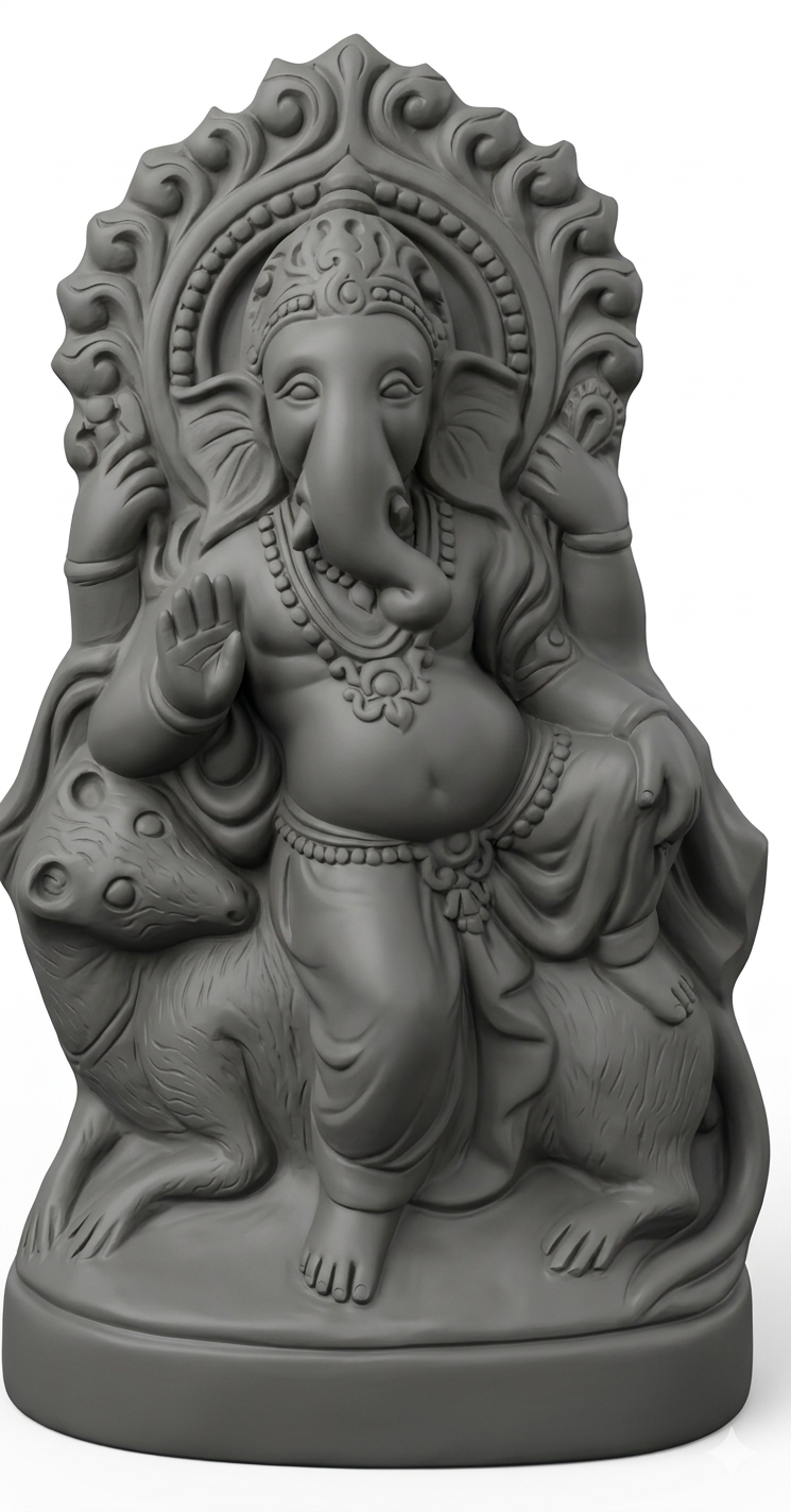 Babul idol workshop b37 Ganesh Mold for Making Idol | 1 feet 7 inch Hight Ganesh Idol Making Mold | Eco Friendly Ganesh murti Making DIY kit and Powder